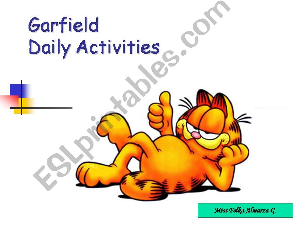 Garfields daily routine powerpoint