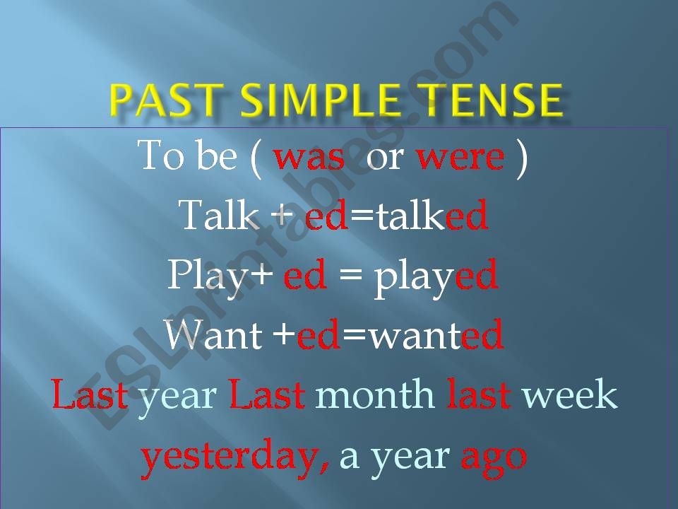 Past Simple Tense powerpoint