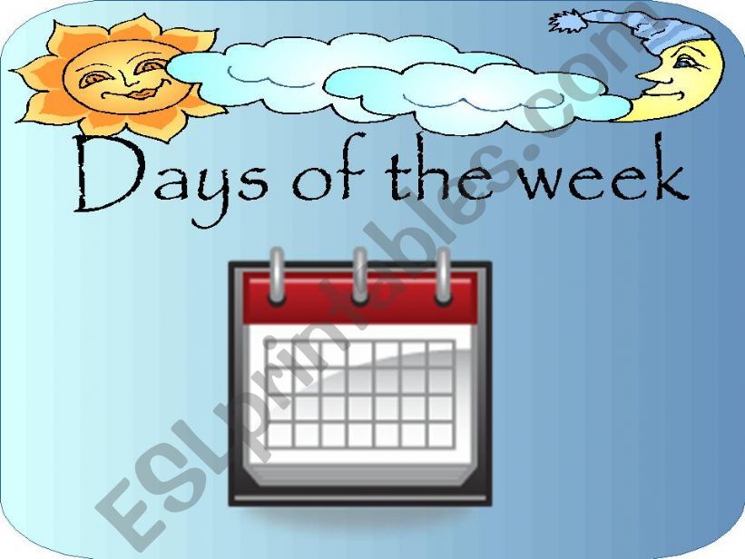 Days of the week powerpoint