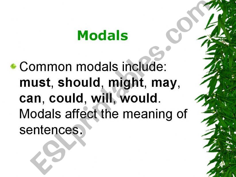 Modals powerpoint