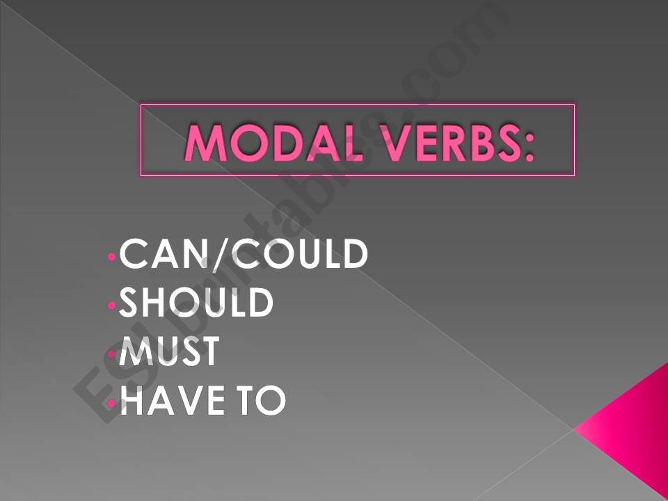 MODAL VERBS  powerpoint