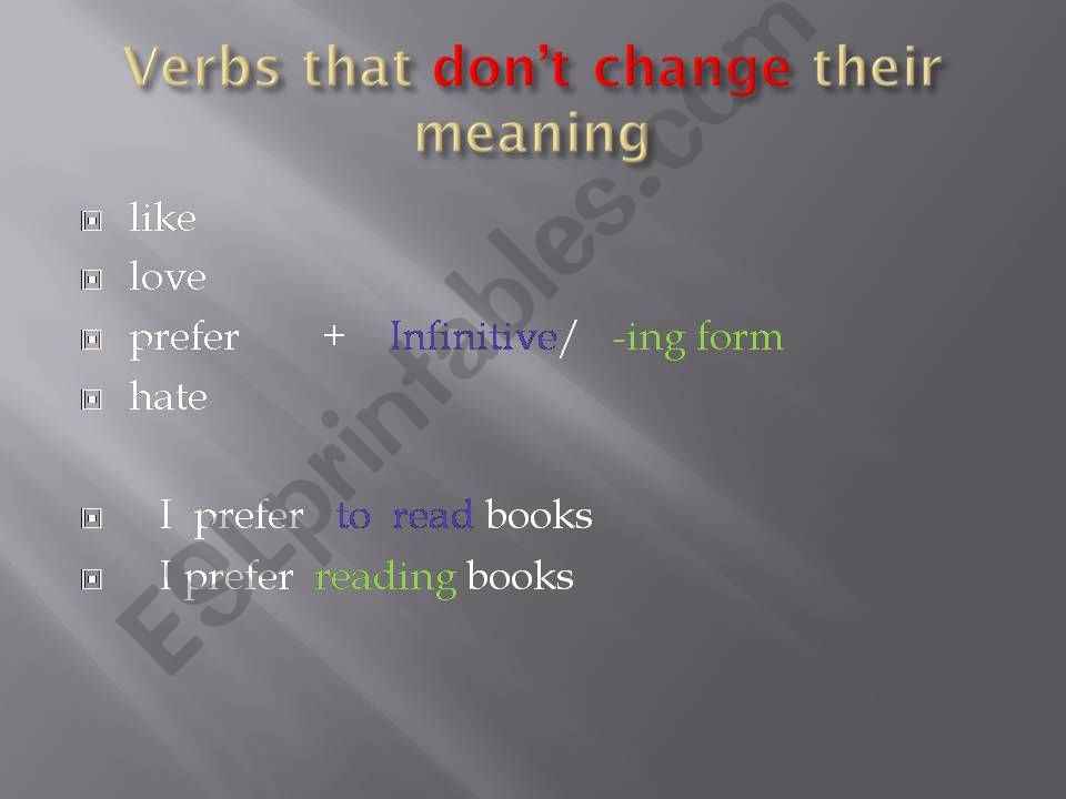 Verb  patterns  that  change  their  meaning