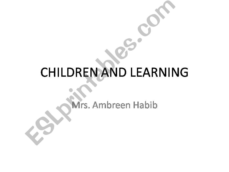 children and  learning powerpoint