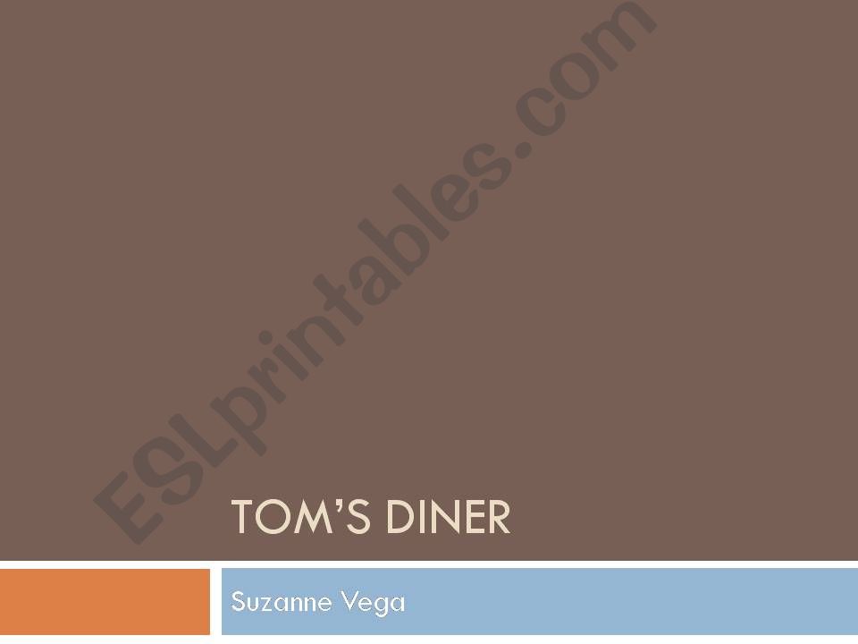 Lyrics to Toms Diner Part 1 powerpoint