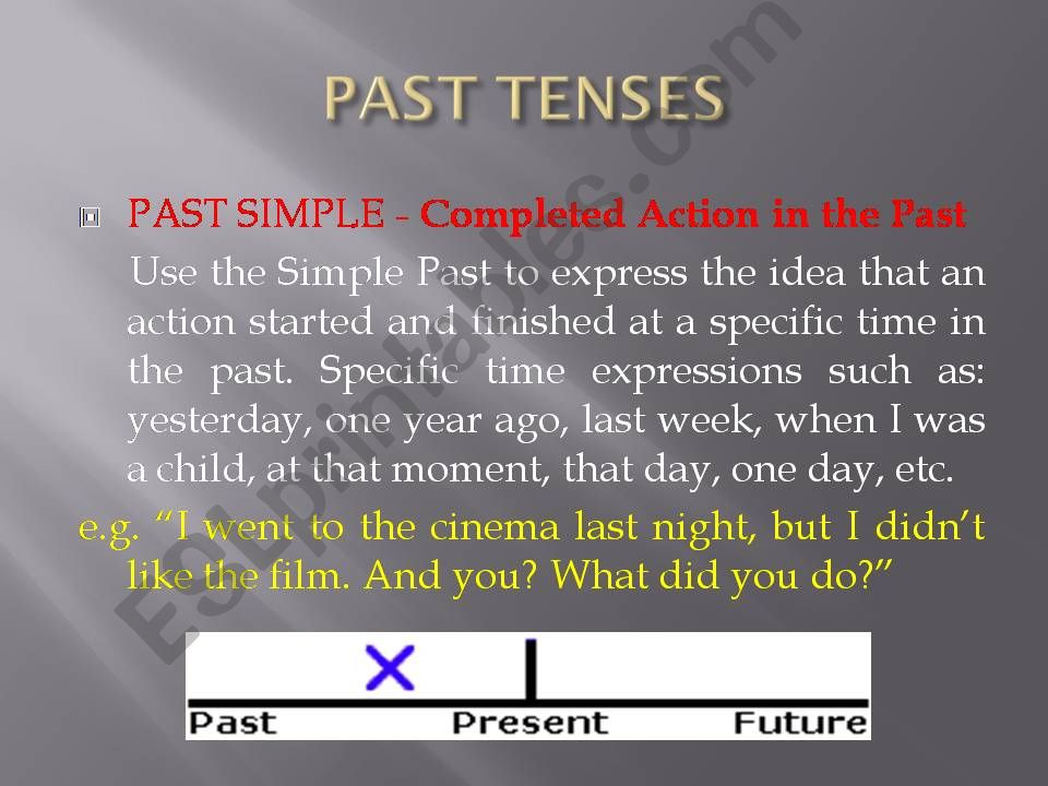 Past tenses powerpoint