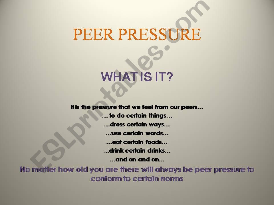 Peer Pressure powerpoint