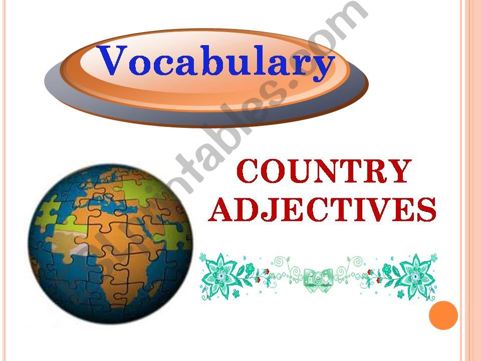 Country adjectives powerpoint