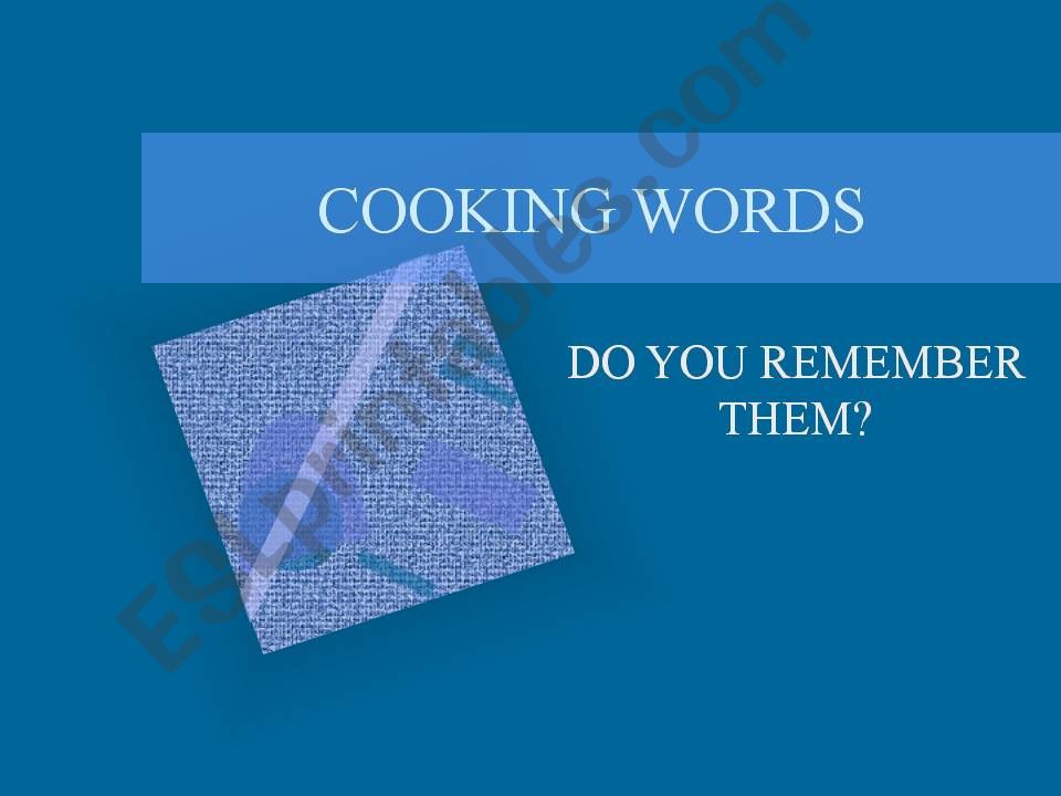 Cooking Verbs powerpoint