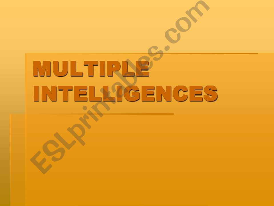 Multiple Intelligence powerpoint