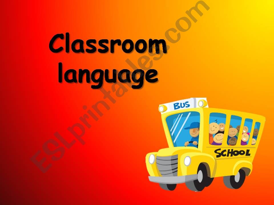 Classroom language/instructions