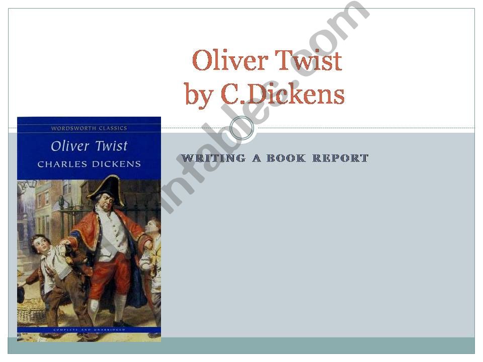 Oliver Twist- an activity before writing a book report