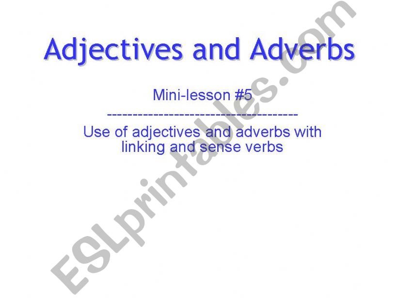 adj and adv powerpoint