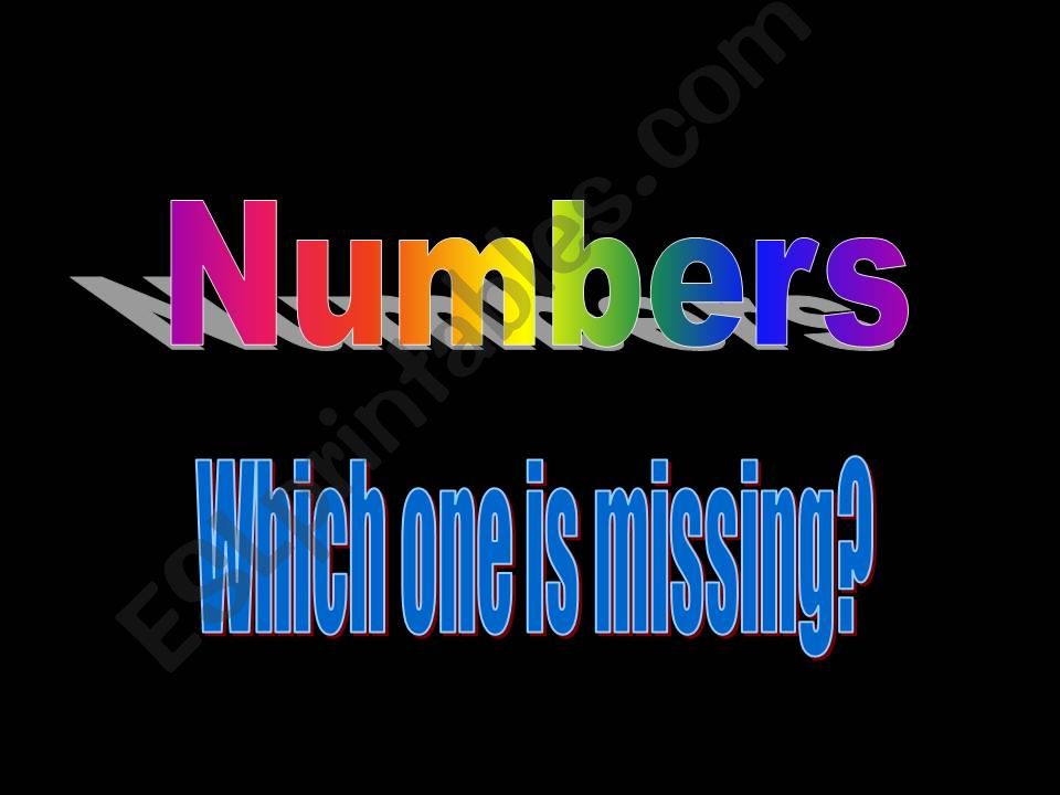 DISAPPEARING NUMBERS powerpoint