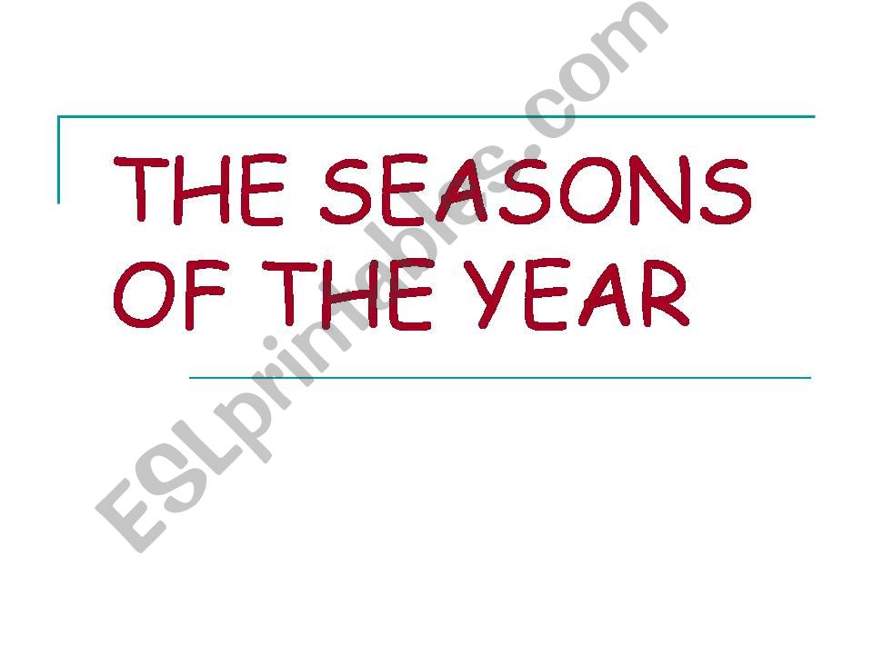 THE SEASONS powerpoint