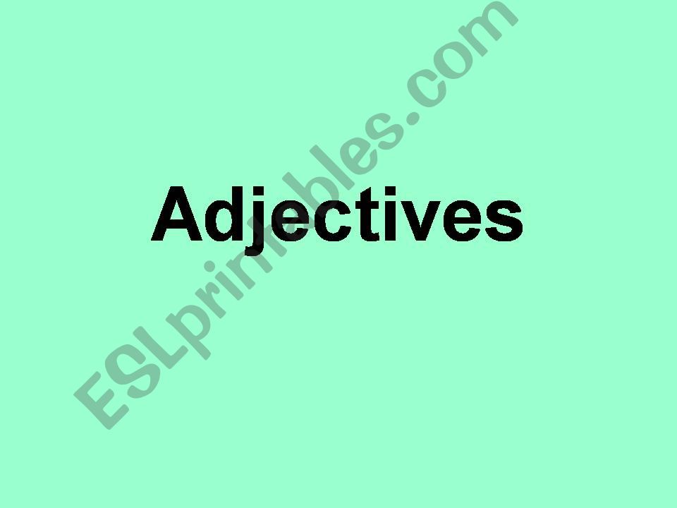 adjectives powerpoint