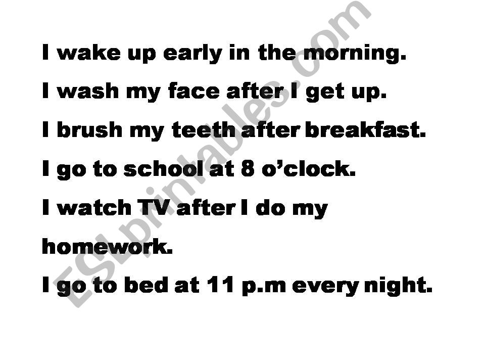 daily routines powerpoint