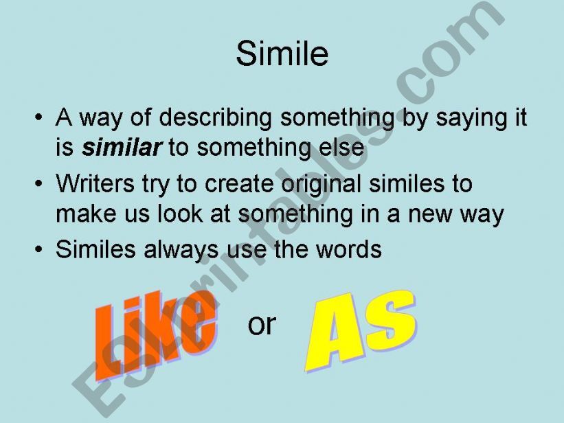 Similes and Animals powerpoint