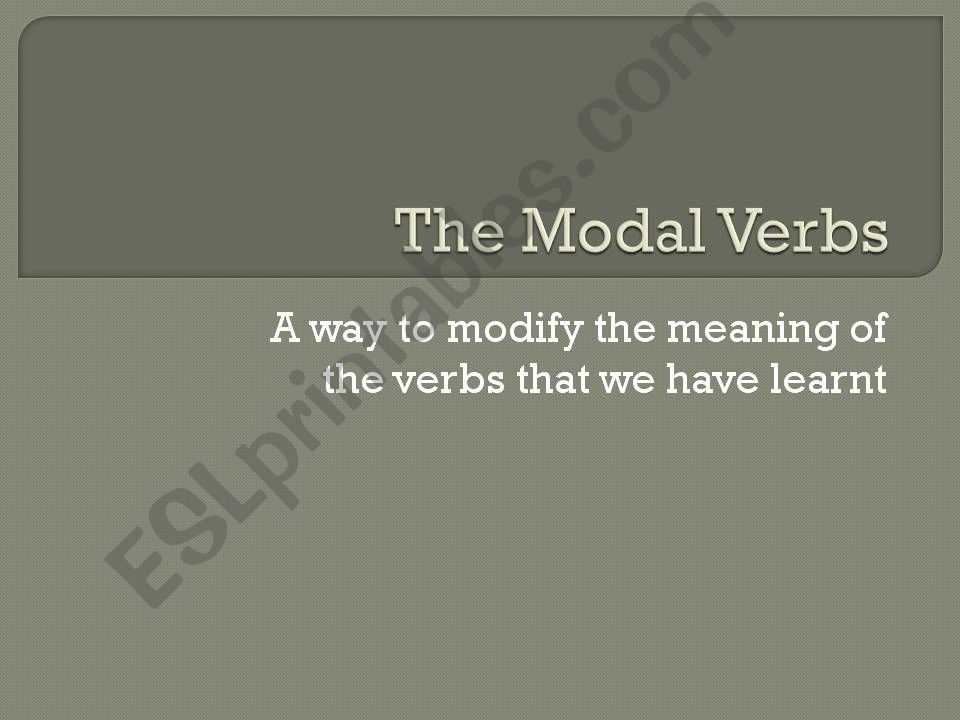 Modal Verbs powerpoint