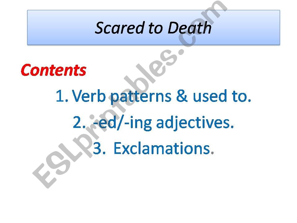 Scared to death powerpoint