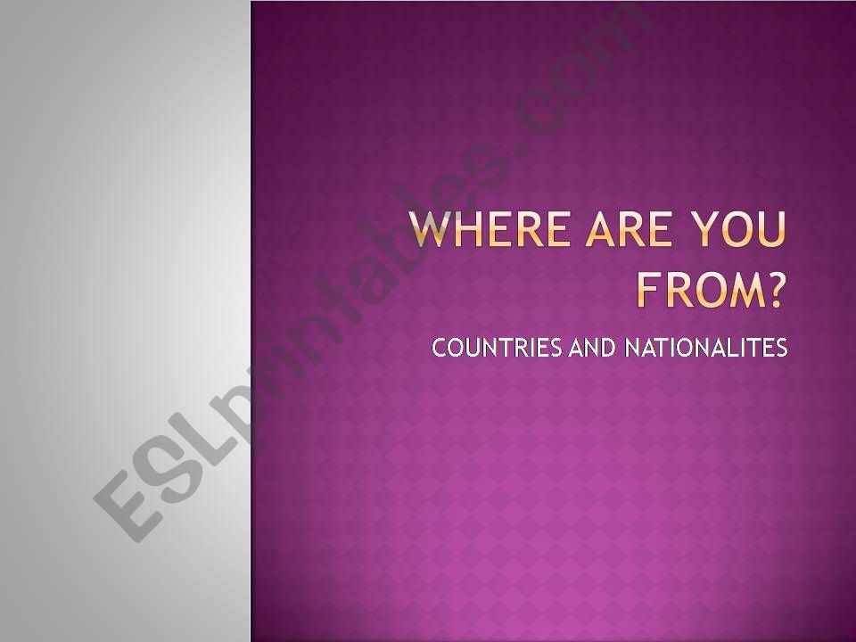 Countries and Nationalites powerpoint