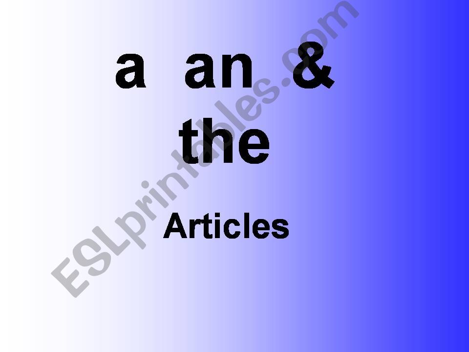 Articles powerpoint