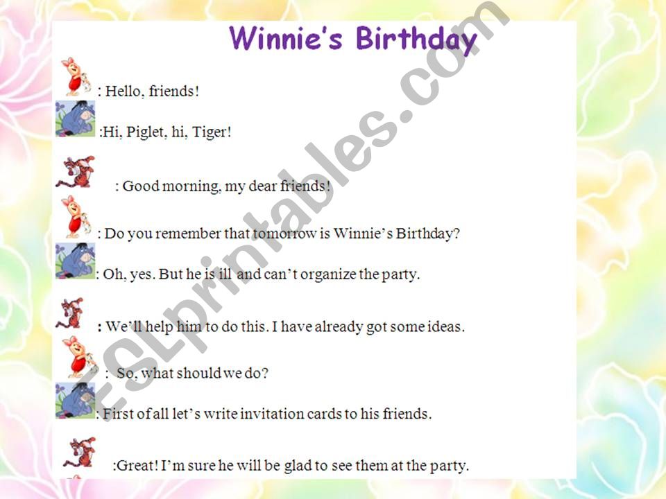 Winnies birthday powerpoint