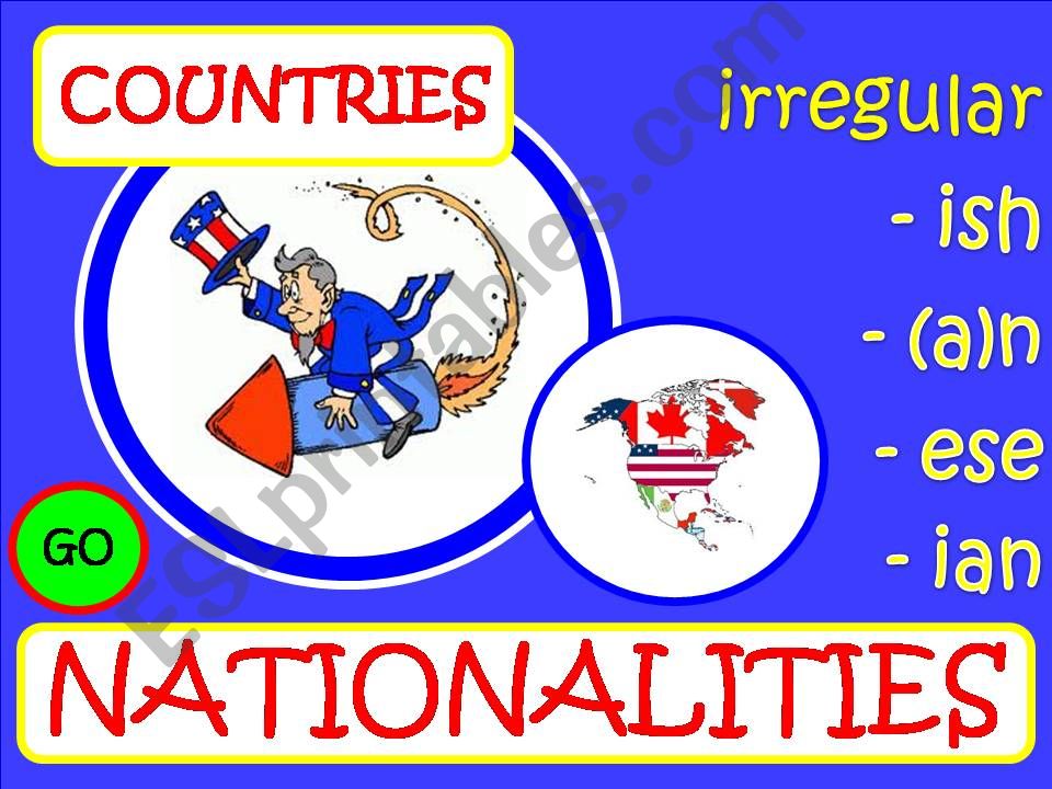 Countries & nationalities PART 1 - (22 slides in total)