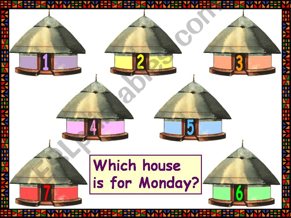 Which House is for Monday? powerpoint