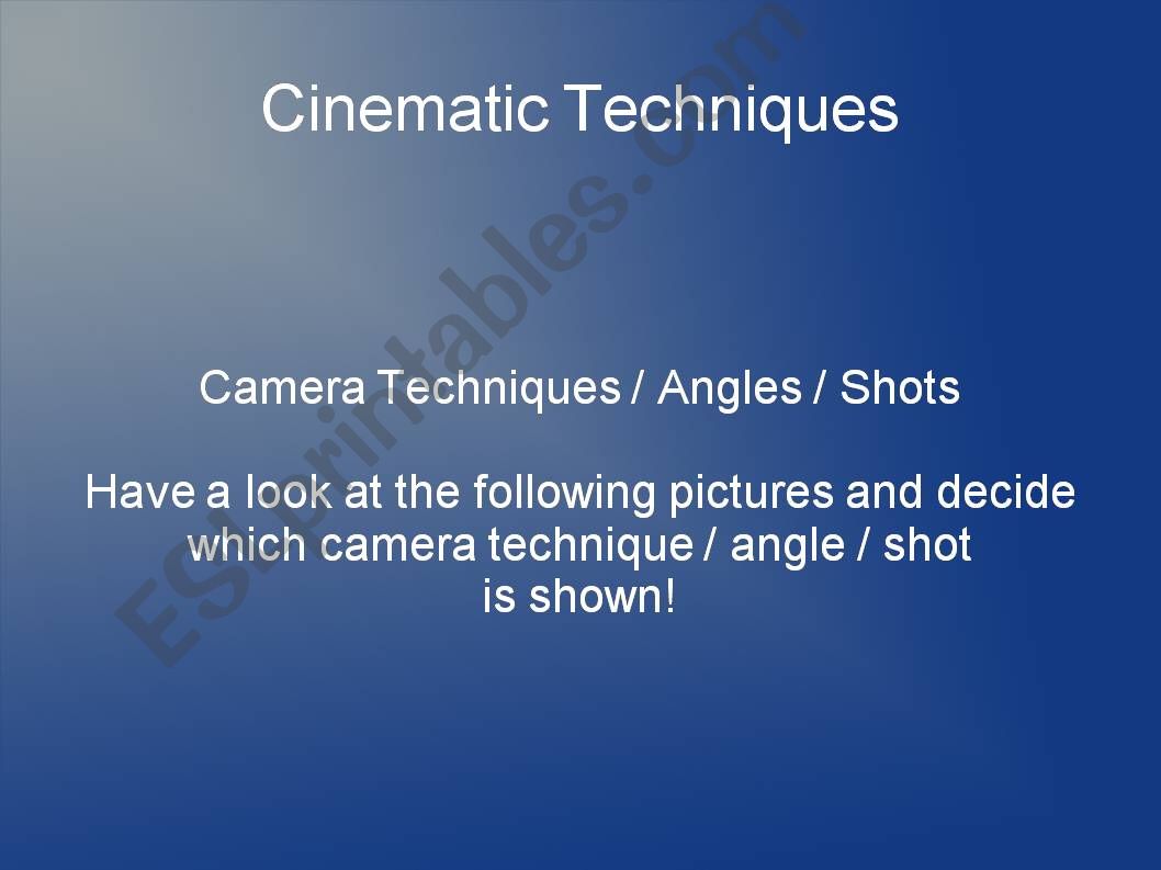 Cinematic Techniques 02 - Camera