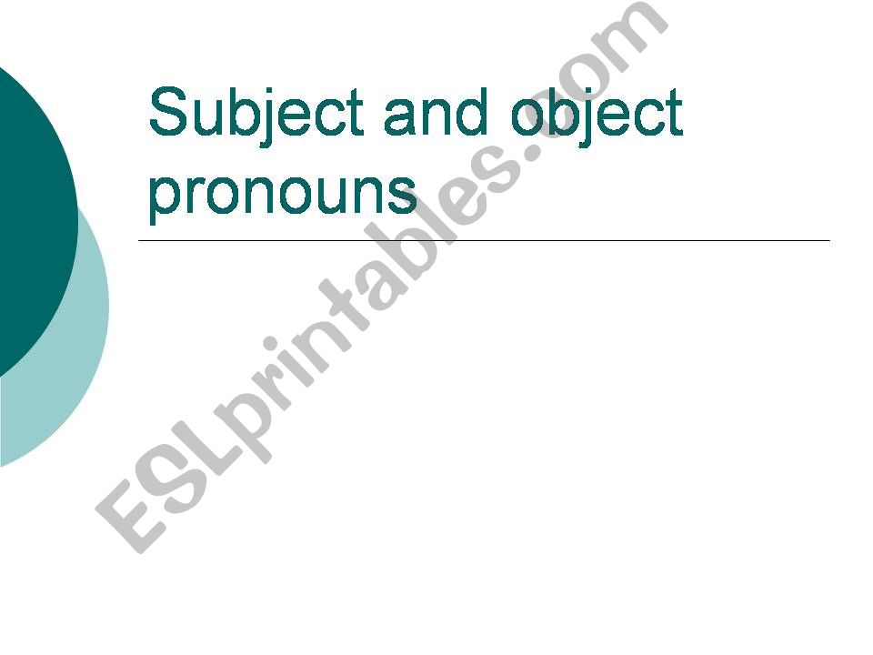 subject and object pronouns powerpoint
