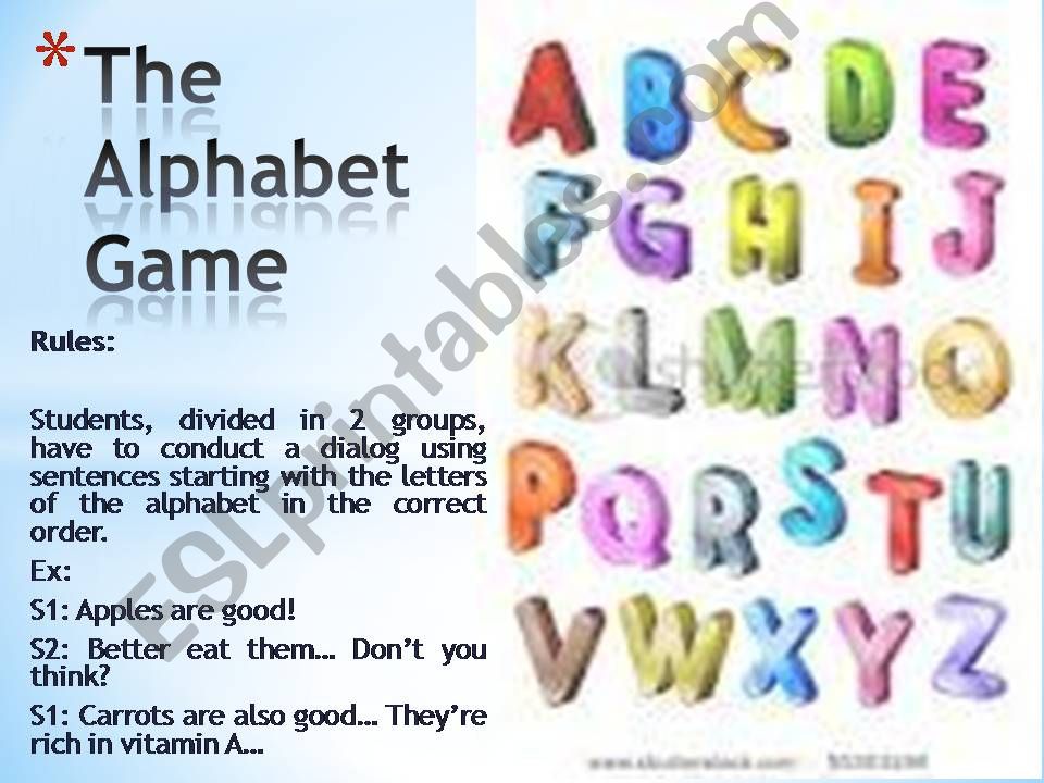 Alphabet game powerpoint