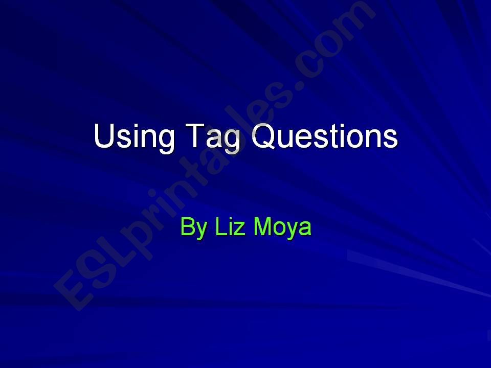 tag questions  powerpoint