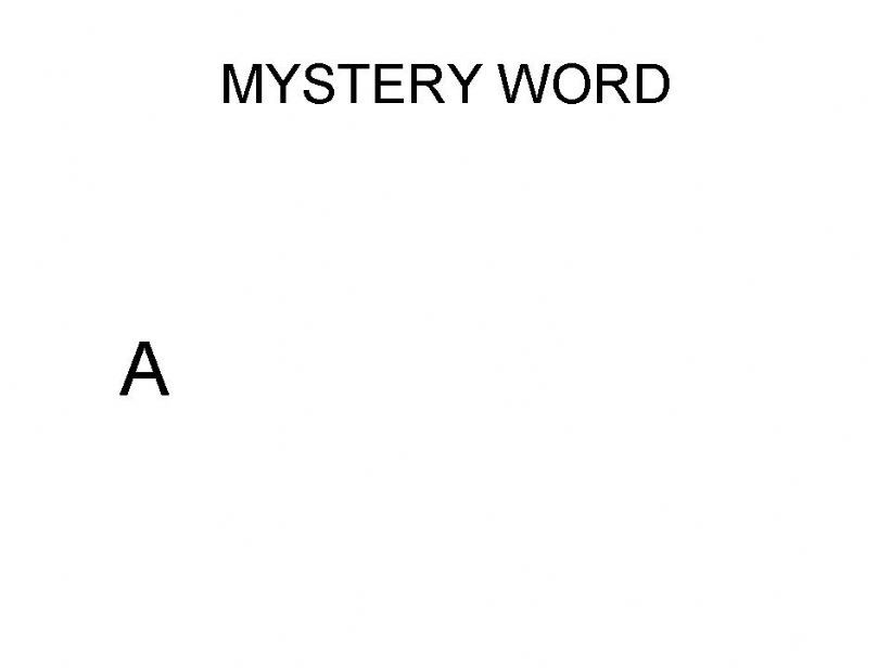 MYSTERY WORD - GAME powerpoint