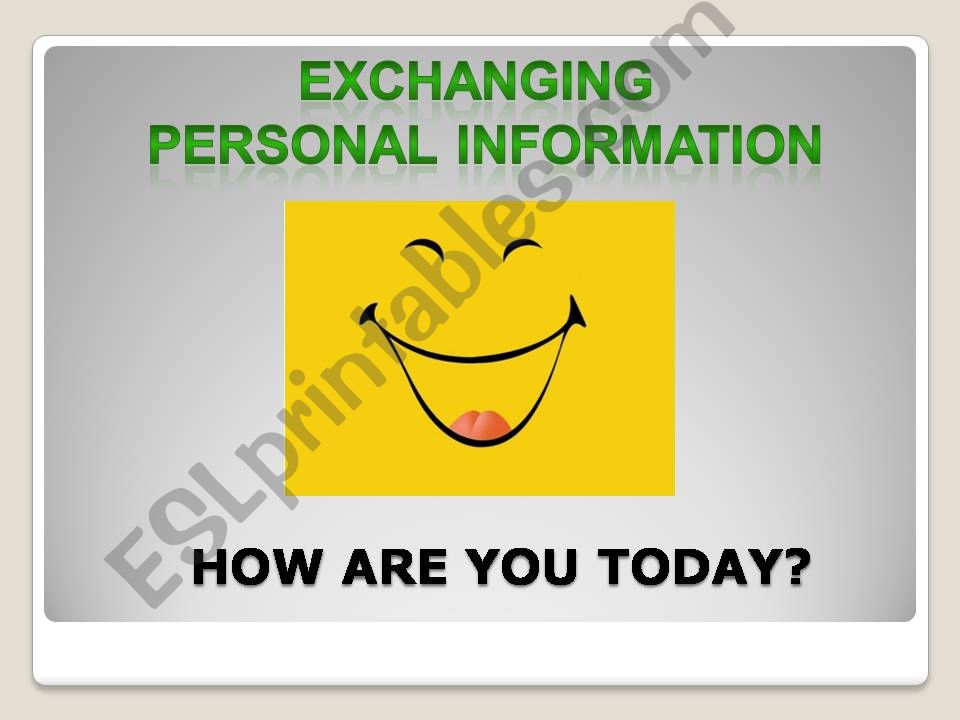 Exchanging personal information