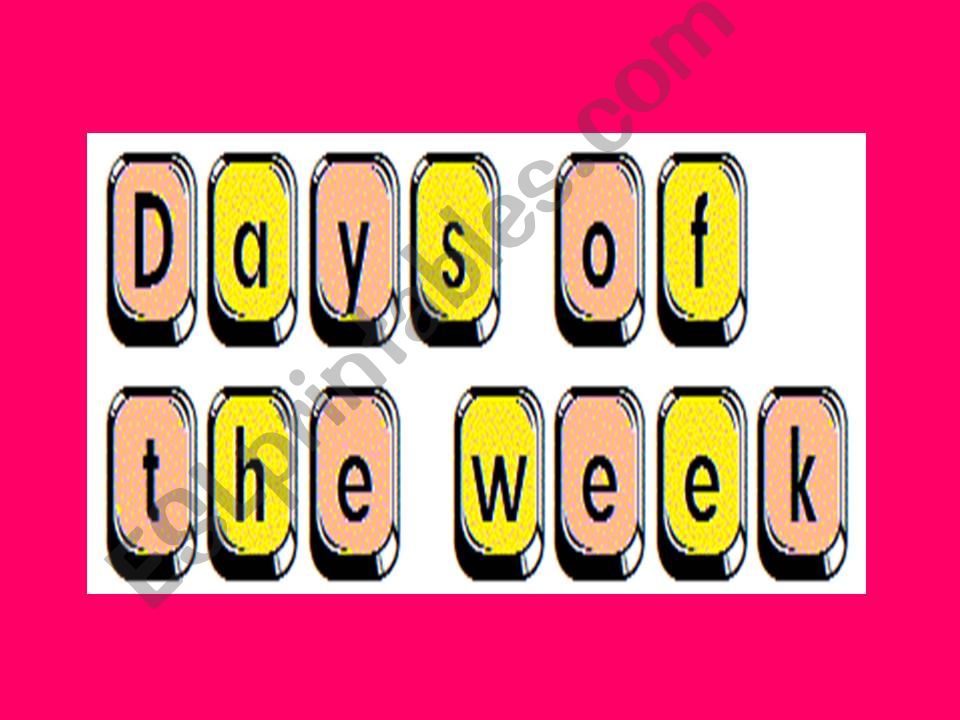 days of the week powerpoint