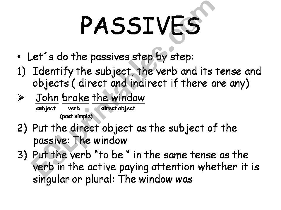 Passives step by step powerpoint