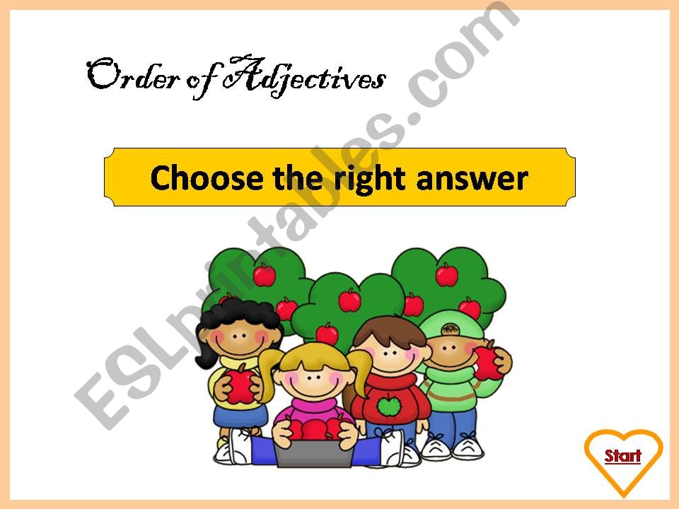Order of Adjectives - Exercises