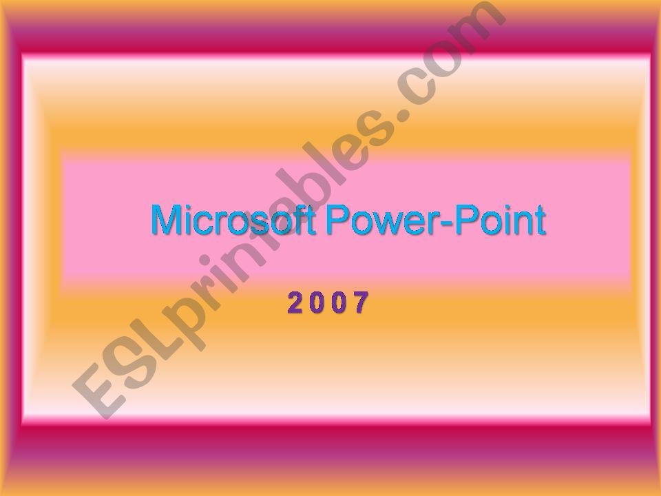 Microsoft Power Point Intorduction