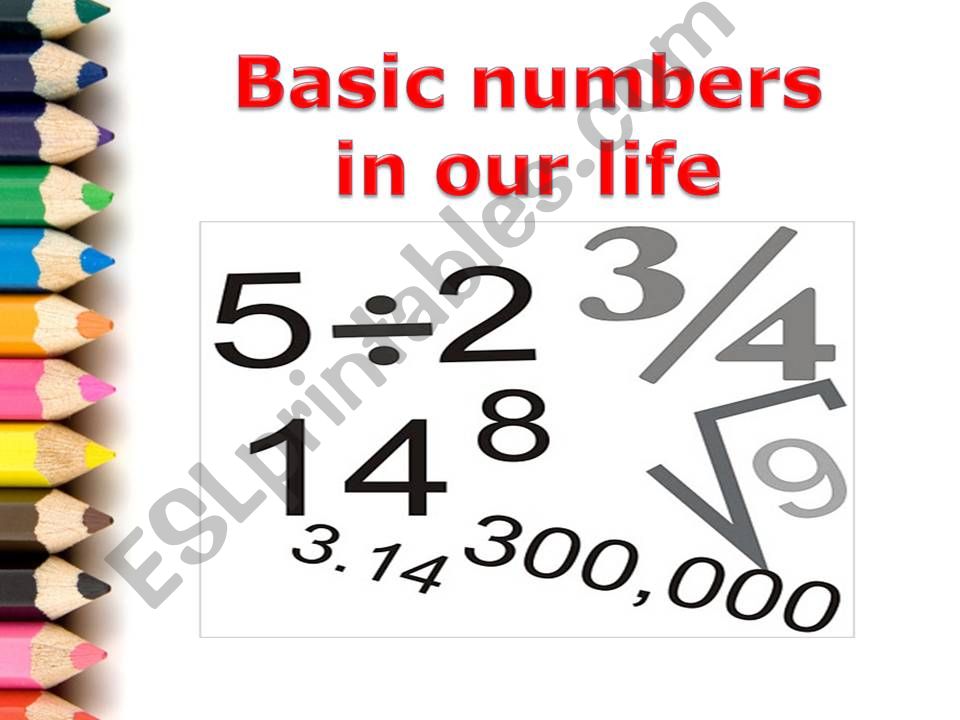 Basic numbers in our life powerpoint