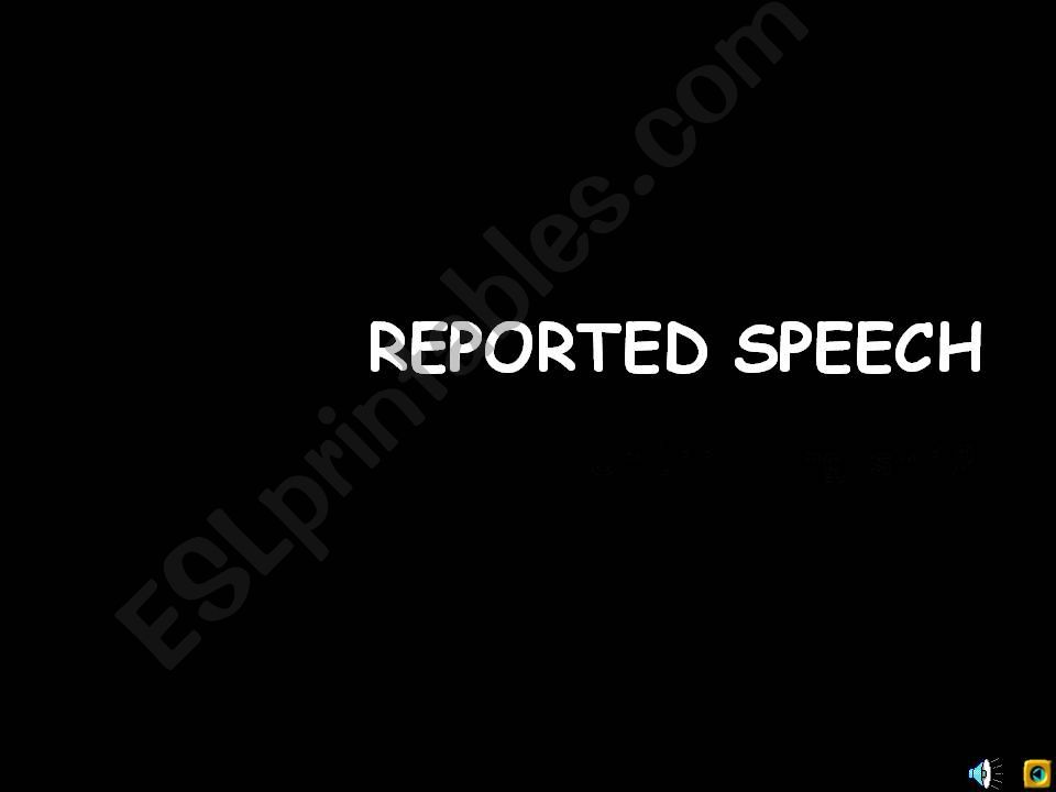 reported speech powerpoint