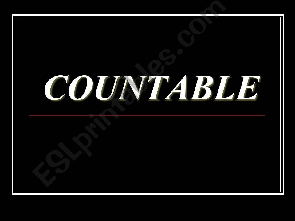 Countable & Uncountable  powerpoint