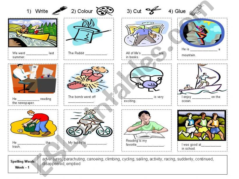 Spelling Words-Action Words powerpoint