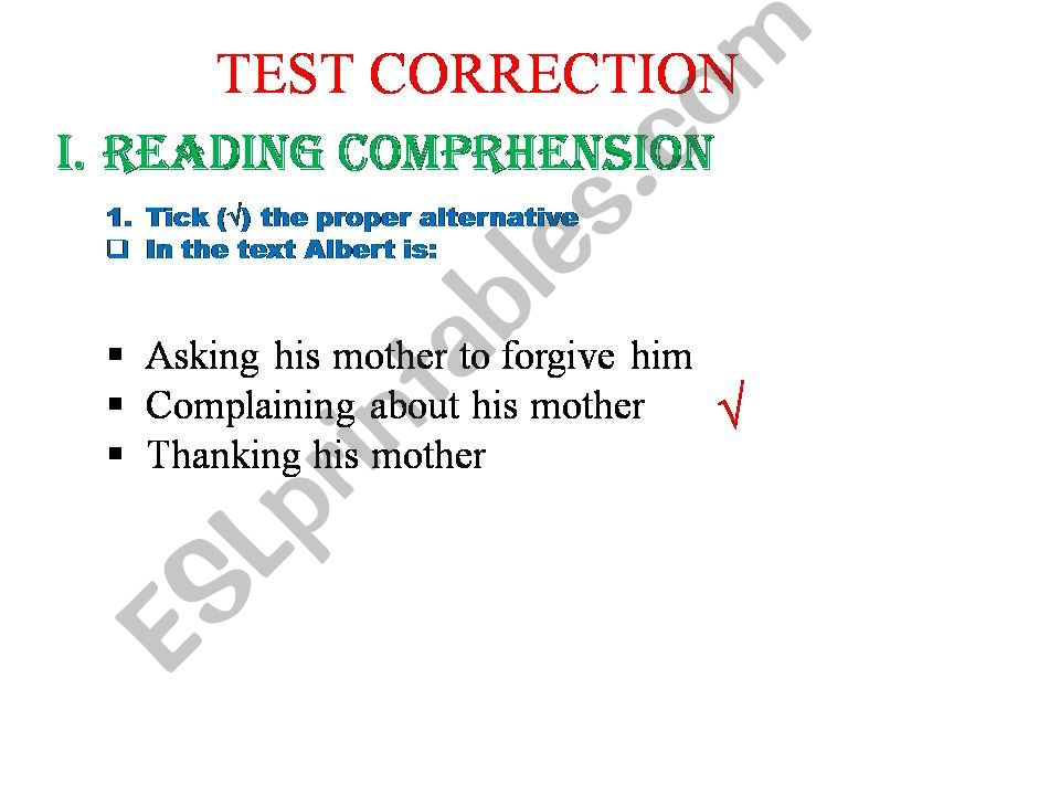 an exam correction powerpoint