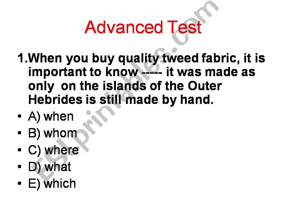 betting advanvanced test powerpoint