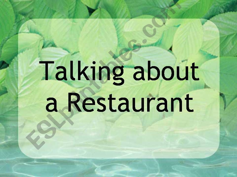 A Restaurant powerpoint