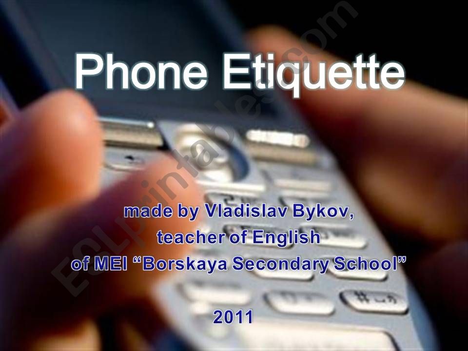 Phone Etiquette powerpoint