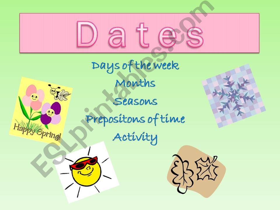 Dates, days, time powerpoint