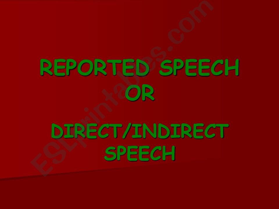 reported speech powerpoint