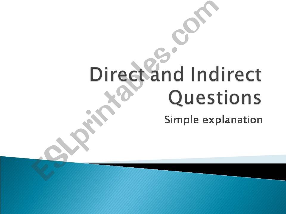 Direct and Indirect Questions powerpoint
