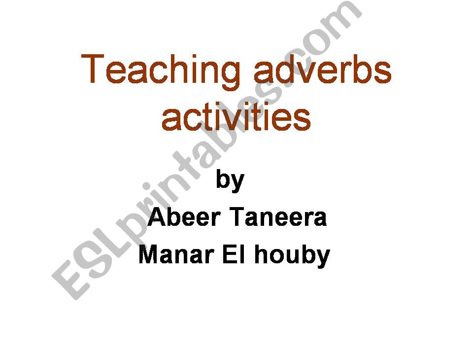 teaching adverbs powerpoint
